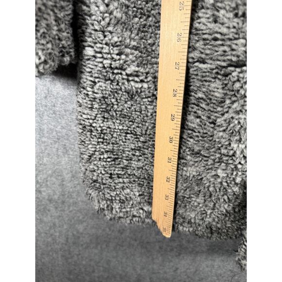 Stoosh Jacket Women Medium Gray Sherpa Teddy Coat Long Sleeve Winter Comfort - Picture 5 of 10